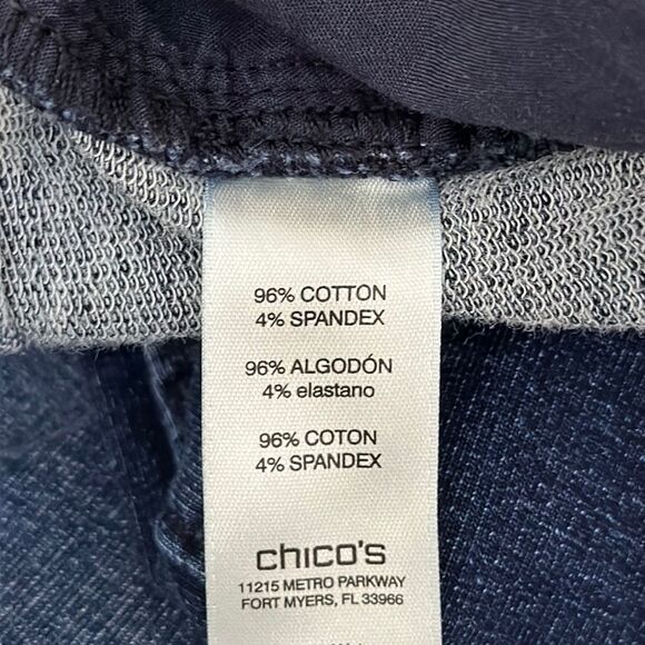 Zenergy By Chico's Knit Blue Denim Pants Size 1 (8) Full Length - Picture 11 of 12